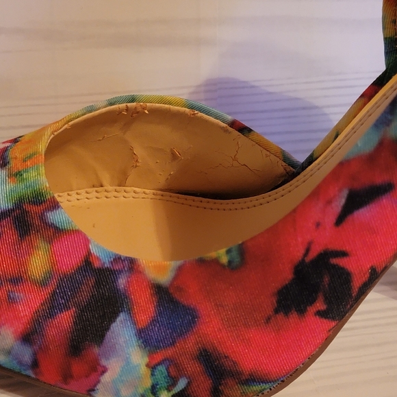 Jessica Simpson floral print high heel shoes size 7.5M 7 1/2M - Picture 8 of 9